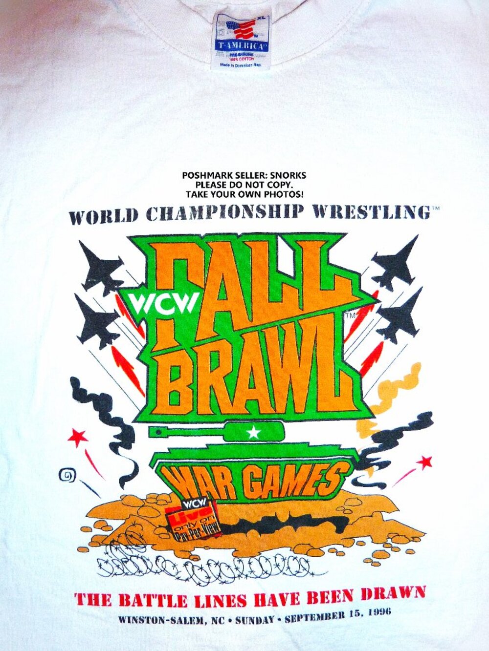 WCW Fall Brawl 1996 War Games pay per view tee shirt PPV vintage NWO WWF WWE
